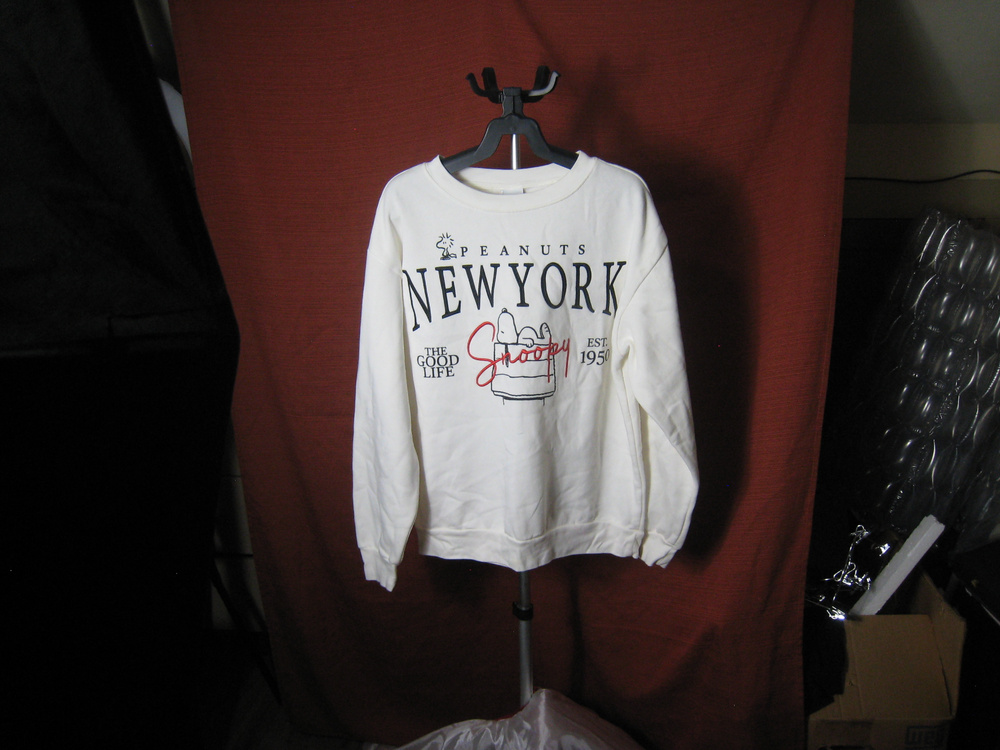 Peanuts Snoopy New York Crewneck Sweatshirt Ivory Size L